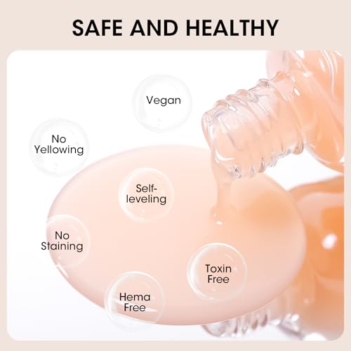 GELLEN Clear Nail Polish Ridge Filling Base Coat, Nail Strengthener Ridge Filler For Nails, Hydrates Strengthens Nourishes Damaged Dry Natural Nails, Shea Butter & Vitamin E & Protein Formula