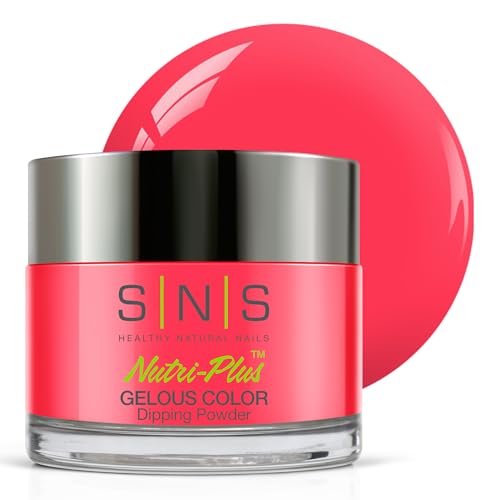 SNS Nail Dip Powder, Gelous Color Dipping Powder - Ooh La La Summer (Pink Orange/Coral, Cream) - Long-Lasting Dip Nail Color Lasts 14 Days - Low-Odor & No UV Lamp Required - 1 OZ