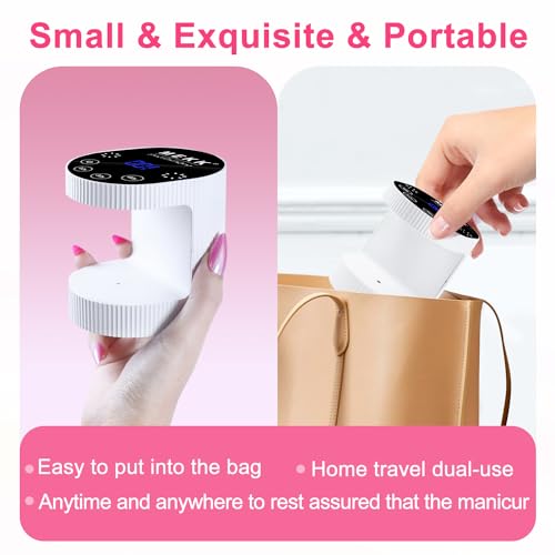 MEKK Cordless Mini UV Light for Gel Nails - 24W Rechargeable Mini UV LED Nail Lamp with Touch Control & Auto Sensor,Small Flash Cure Lamp,4 Timers,Portable Nail Light for Salon & Home(White)
