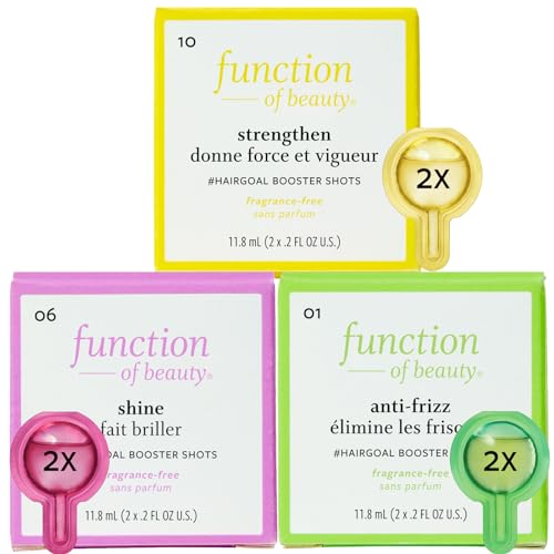 Function of Beauty Wavy Hair Add-In Booster Treatment Bundle – Hair Goals Include Anti-Frizz, Strengthen & Shine #HairGoal Boosters