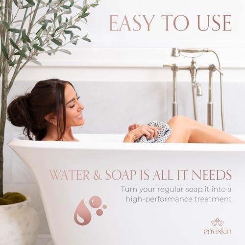 Dermaglow Exfoliating Towel-Dual Texture Washcloth for All Skin Types-Easy to Use Japanese Exfoliating Shower Towel for Women & Men- Body Scrubber Wash Cloth