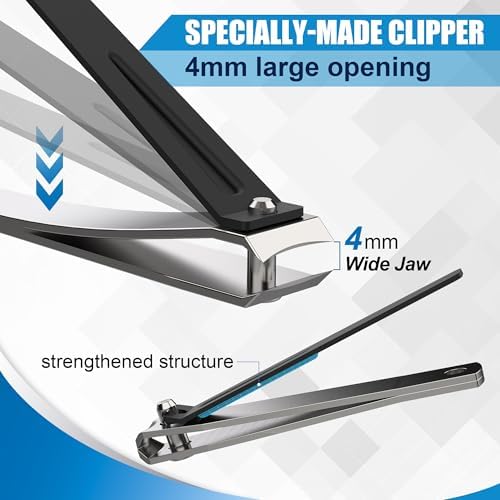 Long Handled Toenail Clippers Wide Jaw Opening, Free Bending, for Thick Nails, for The Seniors, Overweight, Disabled with Arthritis, Easy Reach Pedicure Auxiliary Tools (17" with Magnifier)