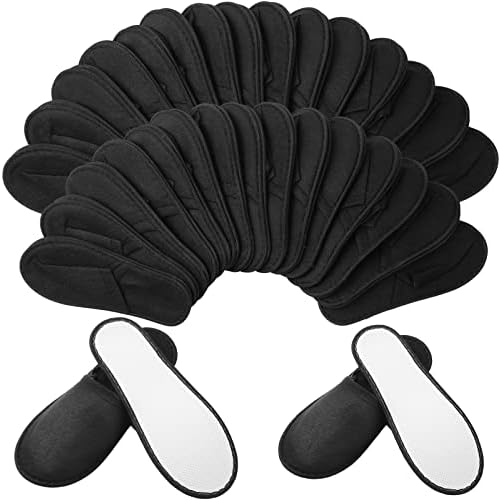Geyoga 30 Pairs Disposable Spa Slippers for Guest Non Slip House Hotel Closed Toe Indoor Slipper for Men Women Home Wedding Travel, 2 Size
