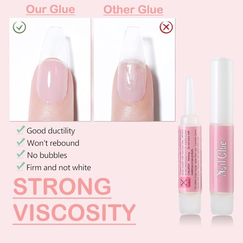Nail Glue,Super Strong & Long-Lasting Nail Glue for Broken Acrylic Nails Press on Nails,Professional Ultra Quick Adhesive for Nail Art Supplies,0.07OZ/PCS(80PCS)