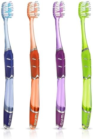 GUM Technique Deep Clean Toothbrush - Compact Soft - Soft Toothbrushes for Adults with Sensitive Gums - Extra Fine Bristles, 1ct (12pk)