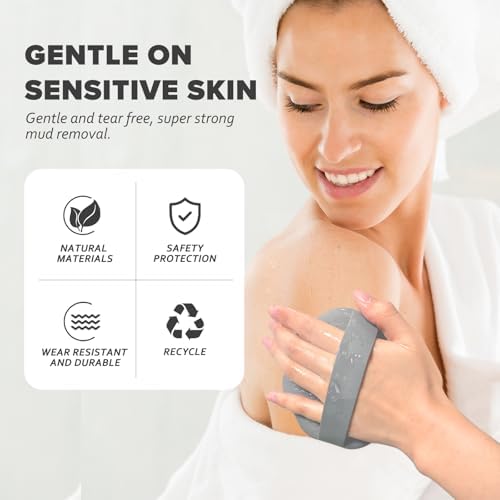 SCRUBBIES™ for Body,Food-Grade Soft Silicone, Body Scrubber Shower Brush Handheld Men and Women,Fit Sensitive Skin ，Gentle Exfoliating.2-Pack（Blue Standard Size）