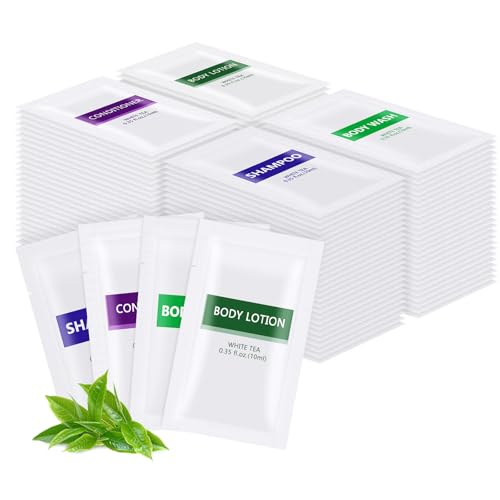 4IN1 Toiletries Bulk Set,Travel Size Toiletries Bulk(60 Pcs) 4-Piece Set: 15pcs Travel Size Body Wash, 15pcs Hotel Shampoo,15pcs Mini Conditioner,15pcs Body Lotion, Bulk Mini Guest Amenities Supply