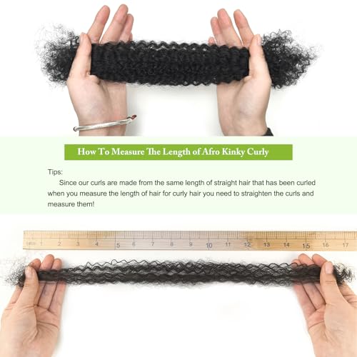 poetically 16 Inch Afro Kinkys Bulk Human Hair Afro Kinky-Curly Human Hair Bundles for Mini Twist 50g/Pack Natural Black 4C Dreadlock Extensions for Permanent Sister Locs/Mini Twists/Braids/Repair