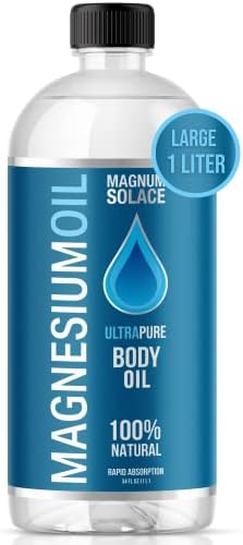 Magnesium Oil for Muscles Magnesium Bath Soak - Large 1 Liter (34 oz) for Use in Salt Bath, Foot Soaks or to Refill Magnesium Oil Spray Bottles - Great Alternative to Magnesium Bath Flakes