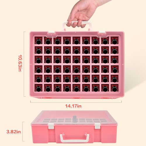 ALCYON Universal Nail Polish Holder & Organizer Contains 54 Bottles for Gellen, for Beetles, for Sally Hansen, for OPI, for Essie and Other Fingernail Polish (ONLY A CASE)-Pink