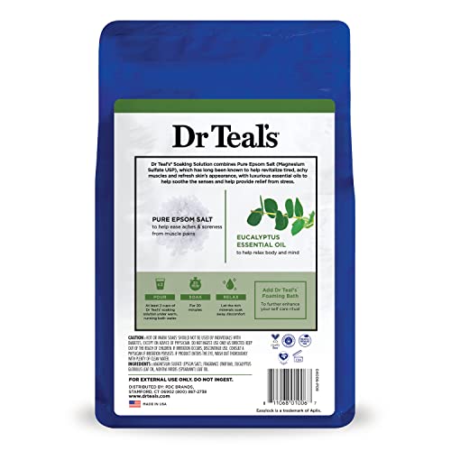 Dr Teal's Pure Epsom Salt, Lavender & Eucalyptus Duo Bundle, 3 lbs (Pack of 2)