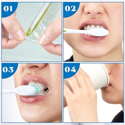 Maxcheck 60 Packs Colorful Prepasted Disposable Toothbrushes Bulk Individually Wrapped Toothbrushes with Toothpaste Travel Toothpaste Bulk for Travel Hotel Donation Homeless