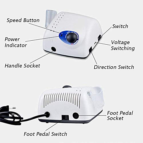 Goluao-Professional 35000RPM Nail Drill Polisher Acrylic Electric Nail Files Machine Drill Bit Finger Toe Nail Care Supplies Set Home Salon Equipment