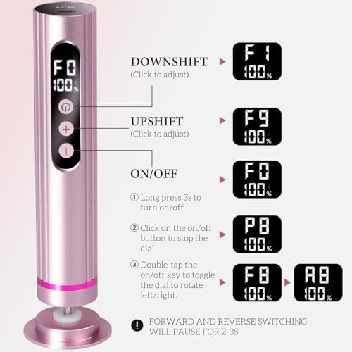 Ranrose 2-in-1 Electric Foot Callus Remover - 9-Speed Dead Skin Removal for Feet, Cordless Pedicure Foot File with LED Display, Fast Charging for Home Foot & Nail Care