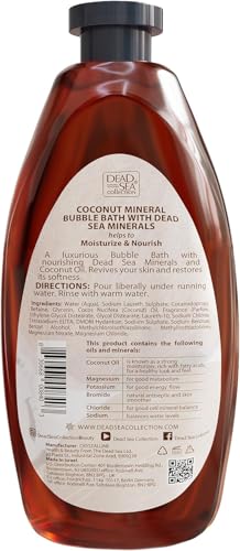 Dead Sea Collection Bubble Bath for Women and Men - with Coconut Oil and Pure Minerals - Nourishing and Moisturizing Skin - 33.8 Fl. Oz