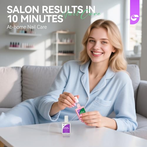 Gelike EC Nail Strengthener & Dehydrator Kit: Soft Pink 6-in-1 Strengthener and Dehydrator Set for Stronger in 14 Days - Vegan Allergy-Friendly for Gel Lovers & Sensitive Users