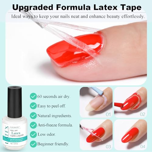Gel Nail Polish Remover - Gel Polish Remover Kit with Cuticle Oil & Latex Tape & Colored Peel Off Manicure Tools, Gel Remover for Nails 2-5 Minutes, No Soaking,Wrapping
