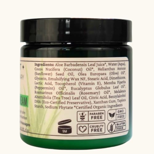 Peppermint + Rosemary, Eucalyptus & Tea Tree Foot Cream for Dry Cracked Heels and Feet - Moisturizing Foot Lotion for Cracked Heel Repair - Callus Remover with Lactic Acid (4 oz)