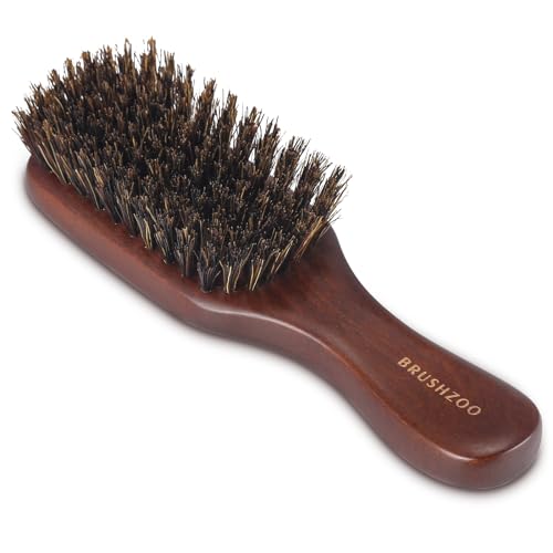 Hair Brush for Men, Beard Brush for Men Smooths Softens Beard and Exfoliates Skin and Scalp, 100% Boar Bristle Beard Brush for Beard & Short Hair Detangle add Natural Shine