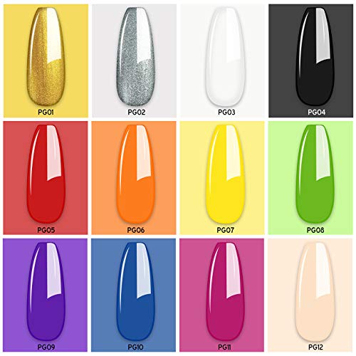 SAVILAND Gel Paint Kit: Gel Nail Polish Kit 12 Colors Soak Off Gels Polish Set with 15 pcs Painting Drawing Nail Brush Pen for Nail Art Design & Nail Salon