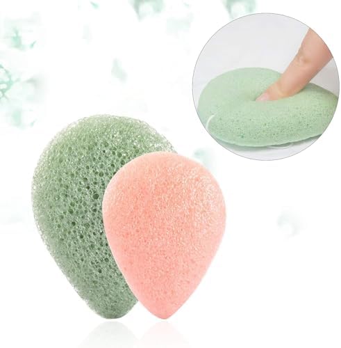 6 Pack Natural Konjac Facial Sponges, findTop 6 Colors Konjac Facial Sponges for Gentle Face Cleansing and Exfoliation