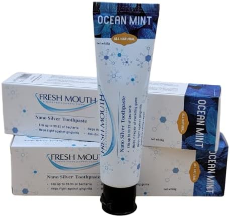 Fresh Mouth Nano Silver Toothpaste Ocean Mint 2.29oz (Single pack)- Improved Formulation