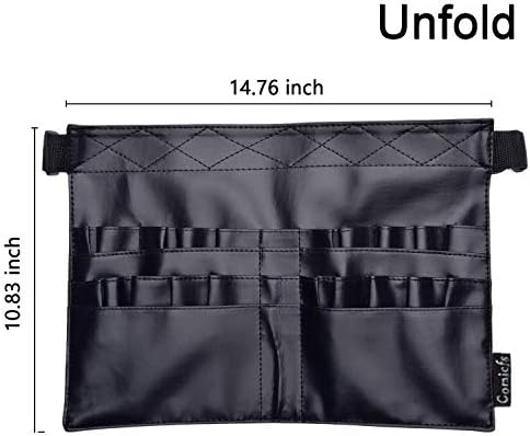 Comicfs Makeup Brush Bag A1 Professional Cosmetic Holder 28 Pockets Organizer Apron with Artist Belt Strap/Belt Light Weight Large (14.76 x 10.83 inch)