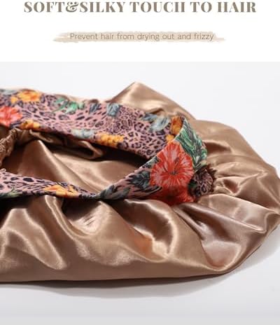 MBJERRY Long Satin Braids Bonnet - Silk Hair Bonnets for Sleeping Stretchy Tie Band for Black Women Curly Hair