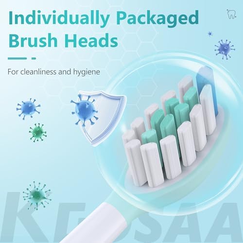 Replacement Toothbrush Heads for Philips Sonicare Electric Toothbrush, 2-in-1 Tongue Cleaner, 10 Pack, Mint Green,Suitable for Philips Sonicare Heads, C2, C1, C3, W1, W2, W3, G1, G2, G3