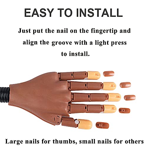 Practice Hand for Acrylic Nails, Professional Nail Practice Hand for Training, Adjustable False Fake Mannequin Hand with 100Pcs Nail Tips, Upgrade DIY Nails Display Manicure Supply