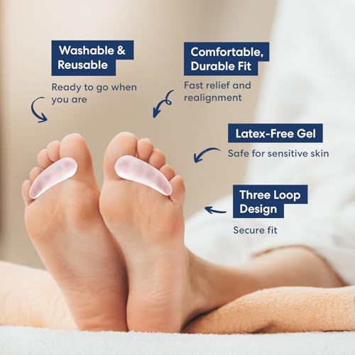 Dr. Frederick's Original Hard Hammer Toe Gels - 2 Pairs - Hammertoe Support Crest for Women & Men - Cushion & Temporary Splint for Toe Alignment, Crooked Toes, and Pain Relief - Clear - 3 Loop Design
