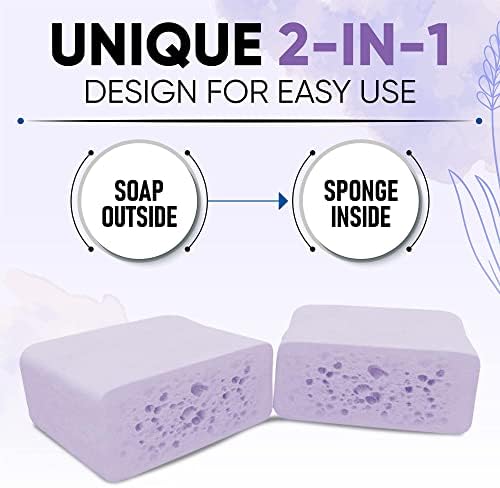 T.Taio Esponjabon Soap Sponge Variety Pack - Shower Scrubber & Bath Wash Scrub - Massage Face - Bathroom Accessories - Mother of Pearl, Aloe Vera, Lavender, Charcoal, Cucumber-Melon, Oatmeal (6 Pack)