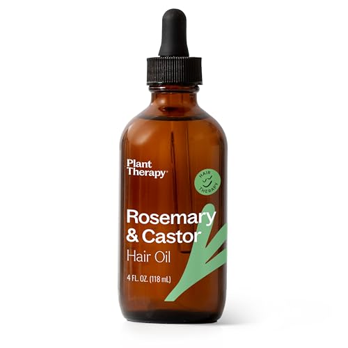 Plant Therapy Rosemary & Castor Oil - 4 oz Hair Treatment for Growth, Shine, Softness, Healthy Scalp & Hair Mask