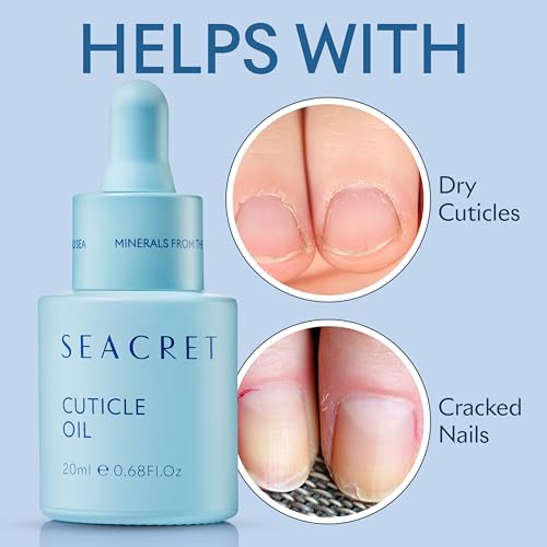 SEACRET NAIL CARE COLLECTION: Dead Sea Mineral Fingernail & Toenail DIY Salon Manicure Treatment Set with File, 3-Way Buffer Block for Shine, 1 Oz Cuticle Oil, & 6.8 Oz Body Lotion Kit