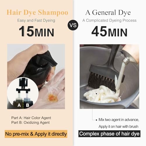 Silver Gray Hair Dye, Hair Dye Shampoo 3 in 1, Silver Hair Shampoo, Hair Color Shampoo for Gray Hair, Champu Para Canas & Shampoo Para Canas Mujer