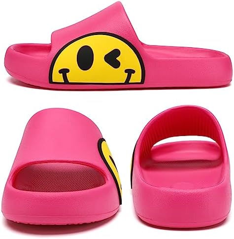 Sandals for Girls and Boys,Mens Slippers Sandals for Women,EVA Anti-Slip Indoor & Outdoor Kids Slippers Smile Face Open Toe Spa Bath Pool Gym House Casual Shower Shoes