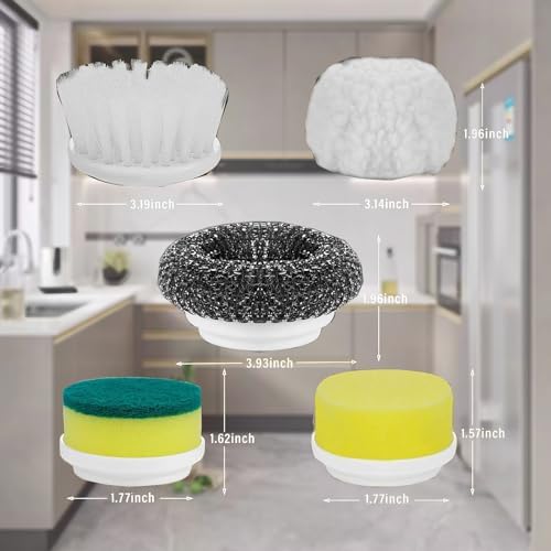 Electric Spin Scrubber - Shower Scrubber with 5 Replaceable Brush Heads, Portable Electric Cleaning Brush for Bathroom