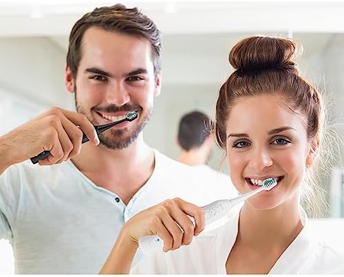 Replacement Toothbrush Heads for AquaSonic Duo Series and Home Dental Center Electric Toothbruh, NOT Compatible with Duo Series Pro, 5 White + 5 Black