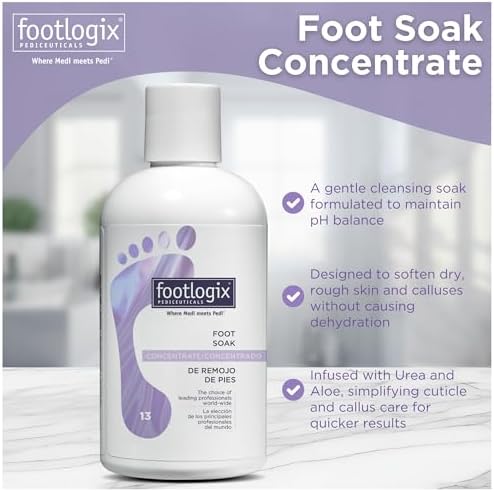 FOOTLOGIX Foot Soak Concentrate, 8.45 oz - Gentle Cleansing, Foot Bath Soak, Soften Dry Feet and Calluses