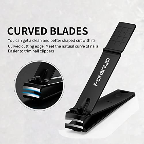 Nail Clippers,3 Piece Toenail Clippers Fingernail Clipper Nail Clippers for Men Women Adult, Nail Cutter Nail Clippers Set for Thick Toenails & Nails Black-no Case
