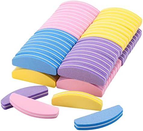 80 Count Mini Nail Buffers Kit, 100/180 Grit Buffing Blocks Small Nail Files for Acrylic and Natural Nails