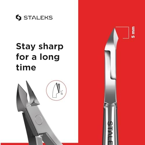 Staleks CLASSIC 12 Cuticle Nippers – 5mm Blade – Stainless Steel – Compact Design – For Home Manicure & Pedicure