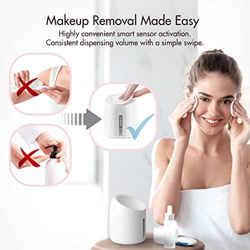 Automatic Makeup Remover Dispenser, Electric Micellar Water and Smart Nail Polish Remover, 6.8OZ Type-C Charger, 4 Months Battery Life for Liquid Oil Facial Toner