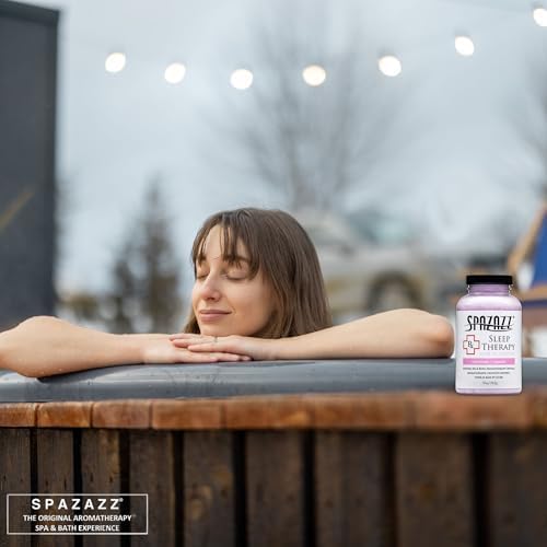 Spazazz Aromatherapy Salt Crystals 19oz – Sleep Therapy – Hot Tub & Bath Soak – Spazazz Hot Tub Crystals are Oil-Free & Safe for All Spas