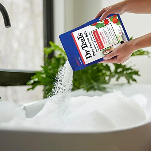 Dr Teal's Pure Epsom Salt, Ashwagandha & Essential Oils, 3 lbs (Pack of 4)