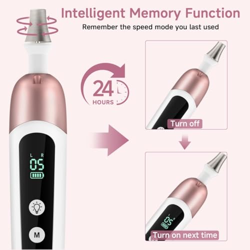 Electric Nail File Set, 9 in 1 Professional Manicure and Pedicure Kit, Cordless Nail Drill for Feet, LCD Display 10 Speeds Electric Nail Drill Machine, Hand Foot Care Tool