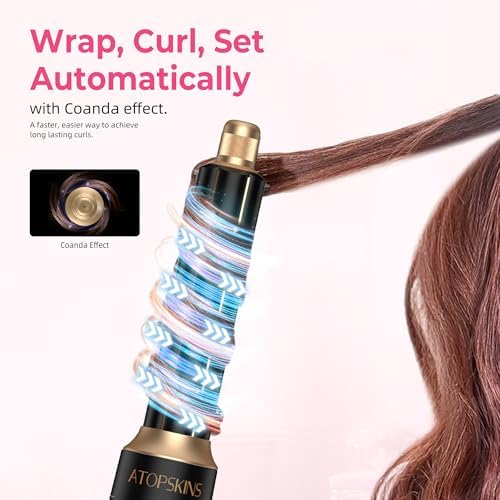 6 in 1 Blow Dryer Brush & Hot Air Brush, Negative Ion Hair Styler Set, 1000W Hot Air Styler for Auto Curling, Fast Drying, Straightening, Volumizing, Hair Styling Tools Gift for Women