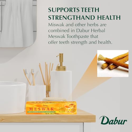 Dabur Fluoride Free Toothpaste – Sensitive Toothpaste with Miswak for Gum Health – Enamel Protection & Tartar Remover for Teeth – Plaque Remover – Gums & Freshens Breath (Pack of 3)