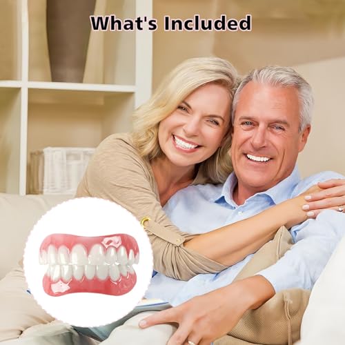 Silicone Reline Denture Set for Upper and Lower Teeth, Soft Comfortable Veneers for Men and Women