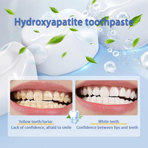 Fluoride-Free Formula with Hydroxyapatite Coconut Oil & Xylitol for Enamel Repair and Gentle Nano Hydroxyapatite Whitening Toothpaste